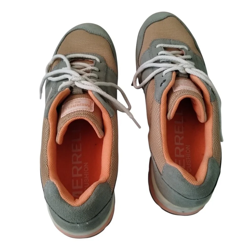 Merrell Womens 9.5  Solo Green‎ Orange Low Top Lace Up Sneaker Shoes Outdoor